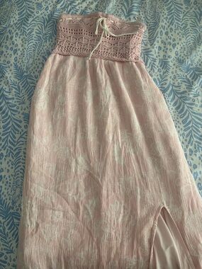 long pink prom dresses Attractive V-Neck 3D Appliques Pink Cute Prom Dress Long QP1199 US16 / Custom Color main image 0
